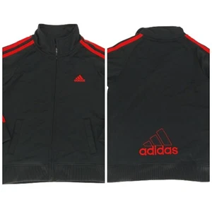 Chaqueta Adidas Juvenil 5 Pista Negra con Rayas Rojas Cremallera Completa - Imagen 1 de 6