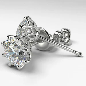 A Pair/set Stud High Quality Womens Earrings White Sapphire Jewelry Fashion - Picture 1 of 4