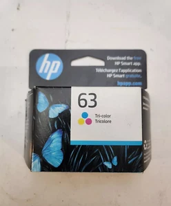 HP 63 Tri-Color Ink Cartridge HP Office Jet 3830 5260 Desk Jet 3636 01/2026+ - Picture 1 of 1