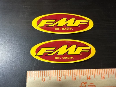 Lote de 2 calcomanías clásicas de carreras FMF originales de colección verdaderas MX SX Foto 1 de 2