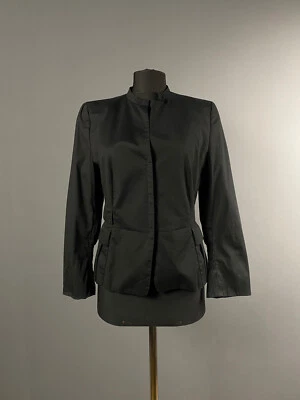 Abrigo Chaqueta Blazer Akris Punto Mujer Negro Algodón Cremallera Ligero Talla US 6 36 S Foto 1 de 4