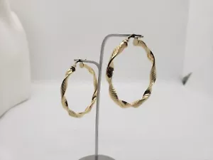 ORECCHINI A CERCHIO GRANDI DIMENSIONI TORCION IN ORO GIALLO 18KT 3,5 GR. (5970) - Foto 1 di 10