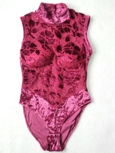 VNTG VICTORIA'S SECRET Gold Label Women Bodysuit Sz S Crushed Velvet - Picture 1 of 8