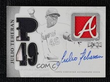 2014 Topps Triple Threads Patch Auto Printing Plate Black 1/1 Julio Teheran