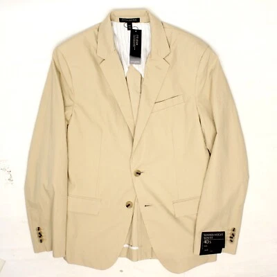 NWT Banana Republic Mens Sport Coat 40S Slim Fit Solid Tan Cotton Stretch Blend - Image 1 of 4