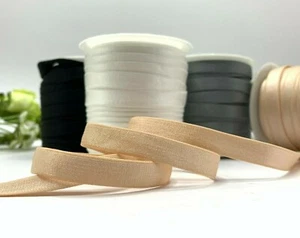 10mm BH Riemen Elastische Dessous Slips Satin Plüsch schwarz weiß nude grau 1cm - Bild 1 von 9