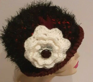 Cappello donna invernale fiori shabby berretto boho rose Natale - Foto 1 di 5