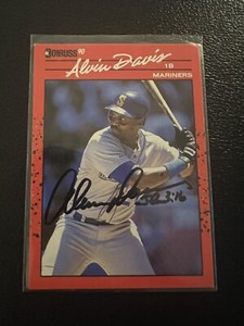 Alvin Davis 1990 Donruss #109 On-Card Auto Mariners 1984 Rookie of the Year