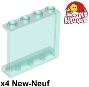 Lego 4x Panel Panneau 1x4x3 Side Supports Hollow Studs trans light blue 60581 - Foto 1 di 1