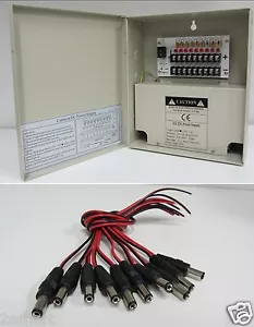 Cámara de seguridad de 9 canales cctv 12 V fuente de alimentación de CC conmutador distribuido caja cola de cerdo.10 piezas - Imagen 1 de 2