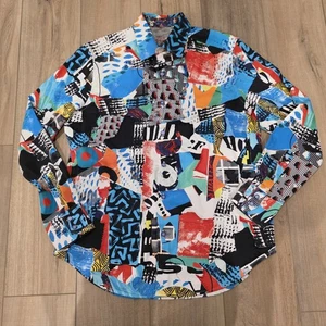 Robert Graham URBAN SKULL Collage Medium Embroidered Button Shirt All Over Print - Picture 1 of 8