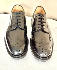 Abito Church’s BROOKLAND Brogues stringato pelle nera UK 7G US 8 - Foto 1 di 17