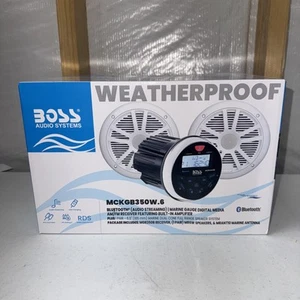 BOSS Audio Systems MCKGB350W.6 6.5” Marine Speakers & IPX6 Gauge Receiver - Picture 1 of 6