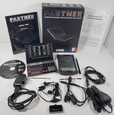 Ectaco Partner Electronic Translator Teacher FRENCH P900 B-3 W/ GPS SD Cards Etc - Image 1 of 4