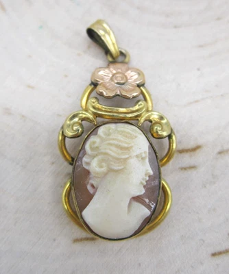 Vtg Van Dell Hand-Carved Cameo Pendant Classic Shell Portrait 1/20 12k Gold GF - Image 1 of 4