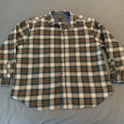C.E. Schmidt WorkWear Shirt Mens 3XL Blue Brown Plaid Long Sleeve Flannel Casual - Image 1 of 4