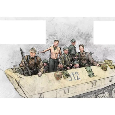 "1/35 Resin German Half Track Crew 8 Figures w/stuff Unpainted Unassembled " - Image 1 of 4