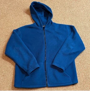 Womans Fleece Hood Jacket Blue Vintage Size Large Avalanche Gear 90s Canada Made - Picture 1 of 5