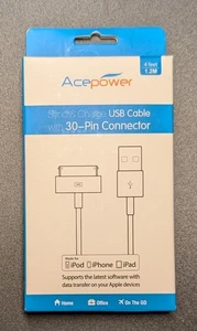 Acepower USB Cable 30-Pin Connector iPod iPhone iPad NIB - Photo 1 sur 2