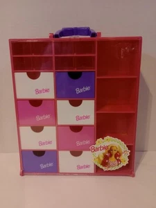 1993 Mattel BARBIE Trunk Organizer CARRY STORAGE CASE Drawers Cubbies Tara Toy - Imagen 1 de 24