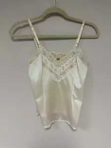 Fortune Vintage Cami Camisole Lace Trim Nylon Top Lingerie Women’s Size small - Picture 1 of 7