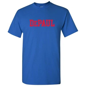 DePaul University Blue Demons Basic Block - NCAA Sports Team Shirt - Royal - Picture 1 of 6