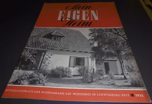 mitt bl mein eigenheim Gdf wüstenrot bauspar kasse heft 2 / 1951 reklame werbung - Bild 1 von 4