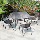 Metal Garden Table & Chair Set Outdoor Patio Furniture Dining Table Chairs Sets