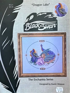 Black Swan Enchantra: DRAGON LAKE Cross Stitch Pattern By Karen Weaver BS-21 - Picture 1 of 3