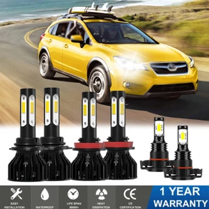 LED Headlight High Low + Fog Light Bulbs Set For Subaru Crosstrek 2016 2017 - Picture 1 of 12