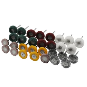 Set Spazzola Ruota Filo 30 Pezzi Lucidatura Ruote Abrasive Accessorio Trapano - Foto 1 di 12