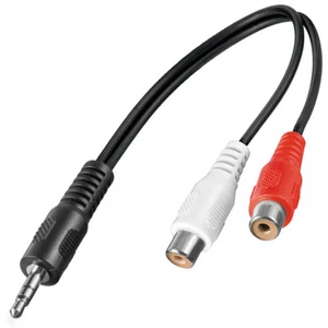 Adapterkabel Audiokabel 3.5mm Klinke Stecker auf 2 x Cinchbuche / Kupplung - Bild 1 von 4