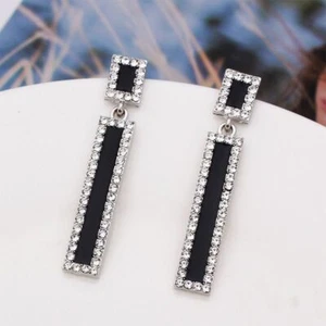 Orecchini a goccia strass alla moda - Orecchini a borchie a goccia d'olio donna moda gioielli - Foto 1 di 15