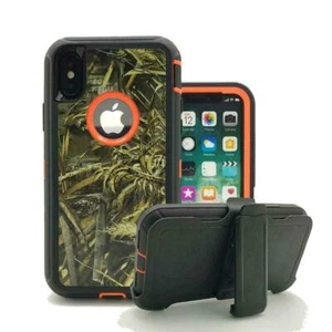 For IPhone XS MAX XR 8 PLUS Camouflage Military Holster Case fits Otterbox Clip - Picture 1 of 15