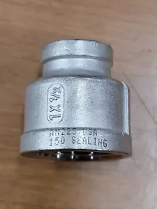 1" X 1/2" PIPE FITTING 316 SS REDUCING Nipple, 150#, NPT/NPT. Sw63 - Picture 1 of 4