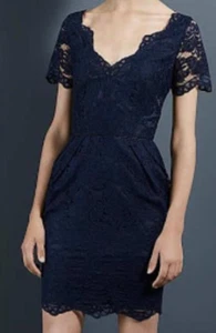Impresionante Mini Vestido STELLA McCARTNEY de Encaje Negro Talla UK8 *HERMOSO* LBD - Imagen 1 de 6