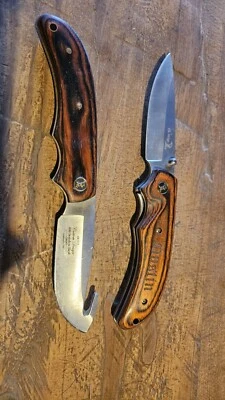 Cuchillo de caza y plegable de madera Elk Ridge Skinner 2 piezas Set  Foto 1 de 4
