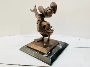 Disney Bronzed Donald Duck Bronze Statue Figurine Collectible with Marble Base - Picture 1 of 10