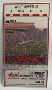 2007 Alabama Crimson Tide ULM Monroe Football Ticket Authentic Saban's 1st Year - Picture 1 of 3
