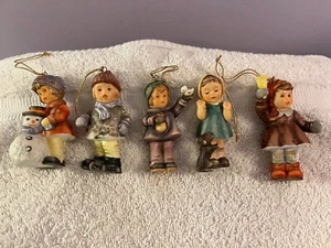 Christmas ornaments Hummel Goebel Set of 5 Young Girls diff poses OH6780 - Picture 1 of 11