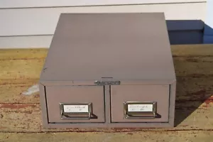 Vintage Steelmaster Industrial Double Drawer Library Index Card File Cabinet - Picture 1 of 9