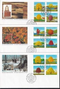 Canada OFDC 1994 Maple Trees, set of 3 in folder sc#1524(a-l) - Picture 1 of 1
