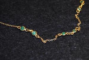VECCHIA COLLANA VINTAGE 20 Smeraldi Oro 18kt IDEA REGALO Gold Necklace Emeralds