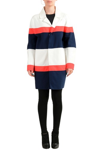 Dsquared2 cappotto donna trench a righe basic US S IT 40