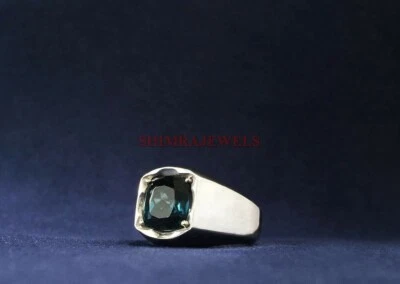 Natural London Blue Topaz Gemstone with 925 Sterling Silver Ring for Men's #788 - Image 1 of 3