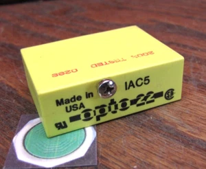 Opto 22 Yellow I/O Relay Module IAC5 - Picture 1 of 3