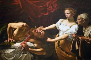JUDITH BEHEADING HOLOFERNES ITALIAN PAINTING ART BY CARAVAGGIO REPRO  - Picture 1 of 3