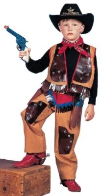 Cowboy Sheriff Outlaw Wild West Chaps Fancy Dress Up Halloween Child Costume - Image 1 of 2
