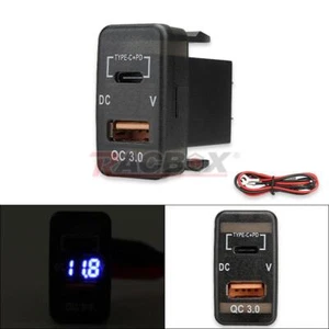 Type-C USB Charger Adapter and Voltmeter For Toyota Tacoma 4Runner Tundra RAV4 - Picture 1 of 10