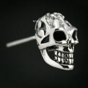925 Sterling Silver Smille Skull Stud Earring Fashion Charms Jewellery 8M005C BZ - Picture 1 of 9